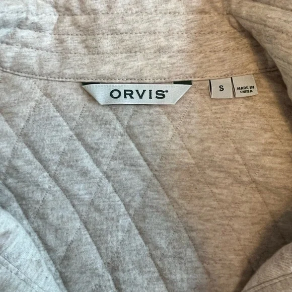 Orvis Quilted Jacket Beige Snap Front Lightweight Coat Size Small - Picture 2 of 2